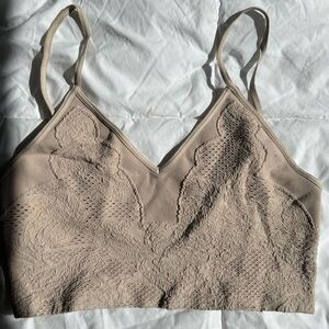 Beige Lace Crop Top/Bralette